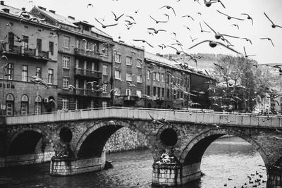 Bridge over river in city