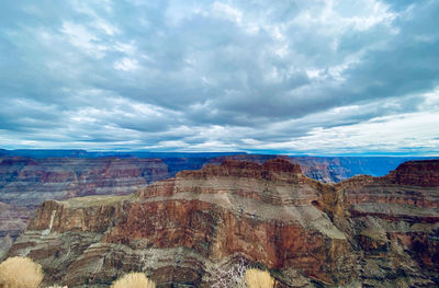 Panoramic view of landscape against cloudy sky