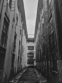 Narrow alley amidst buildings in city