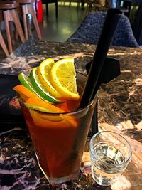 Close-up of drink on table