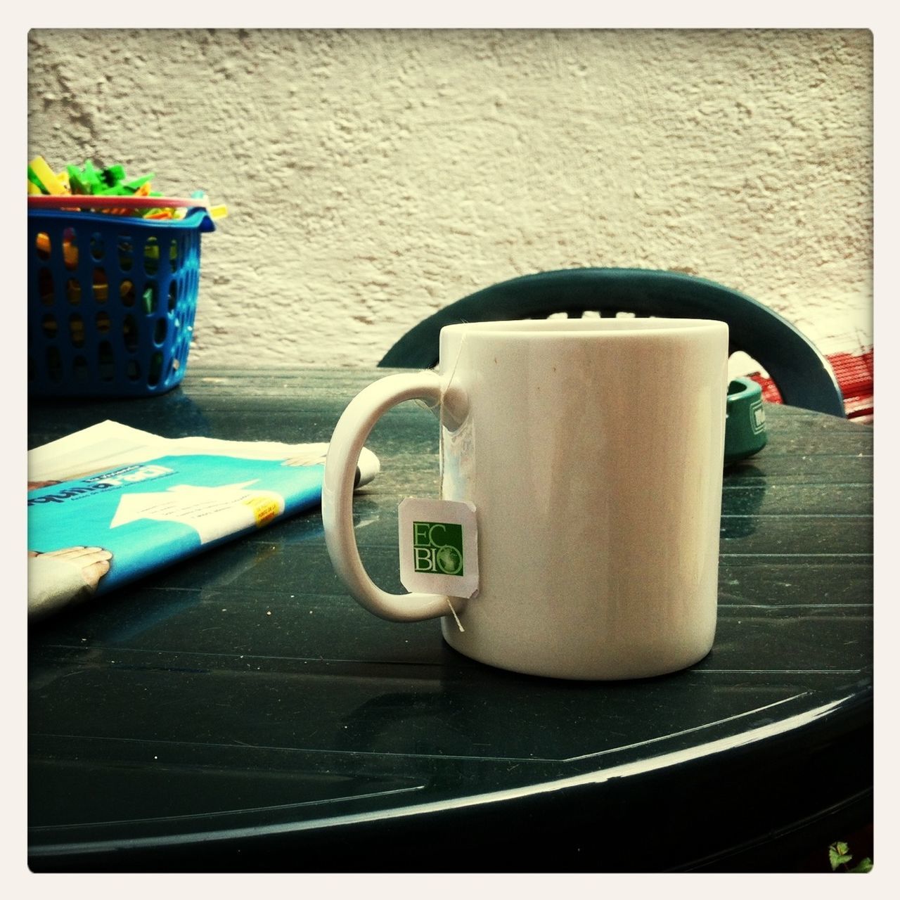 transfer print, auto post production filter, table, coffee cup, drink, still life, indoors, absence, empty, refreshment, no people, cup, coffee - drink, chair, day, coffee, food and drink, close-up, saucer, sunlight