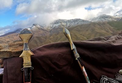 Panoramic view of landscape and mountains against sky