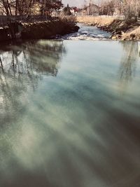 Reflection of sky on water