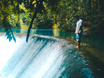 Man walking in water