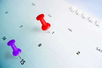 High angle view of text on paper