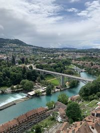 Panoramic view of river aar against sky