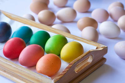 Close-up of eggs in container