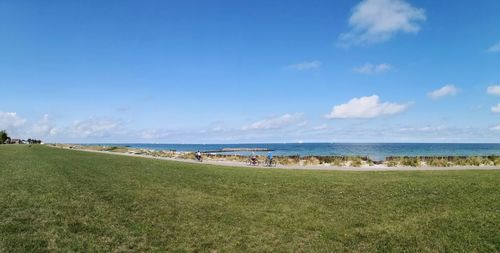 Scenic view of beach against sky