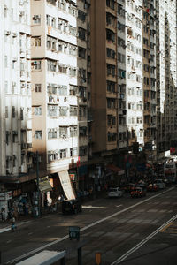 View of city street and buildings