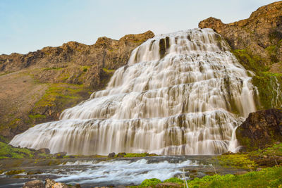 Scenic view of waterfall