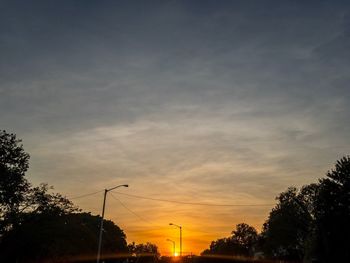 Low angle view of silhouette trees against sky