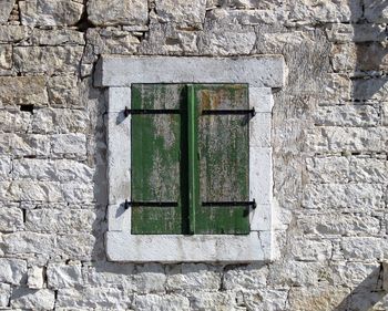 Close-up of window on wall