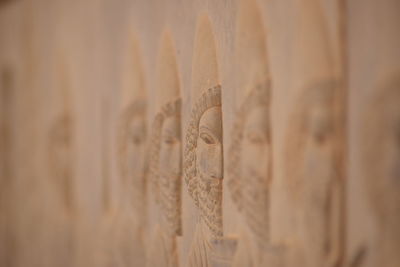 Close-up of carving on wall