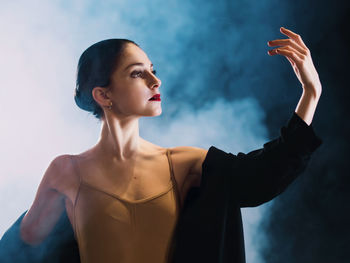 Female ballet dancer performing