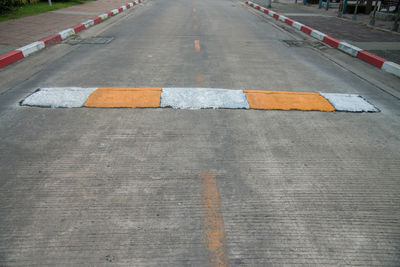 High angle view of road marking 