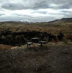 Scenic view of field against sky
