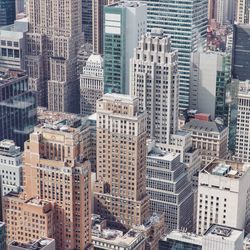 High angle view of buildings in city