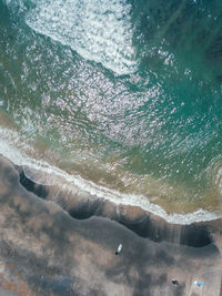 High angle view of sea waves