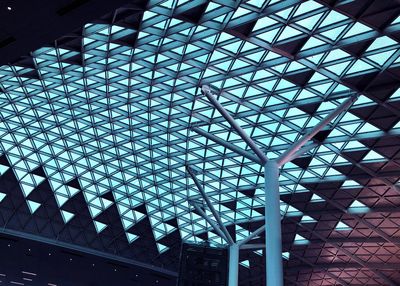 Low angle view of modern glass building