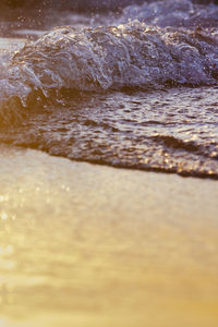 Close-up of wave on beach