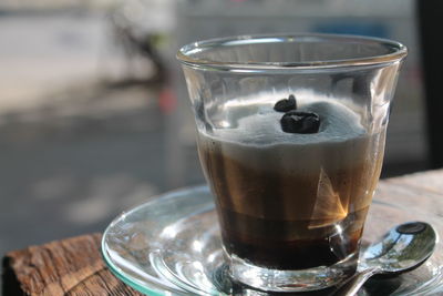 Close-up of gourmet coffee drink