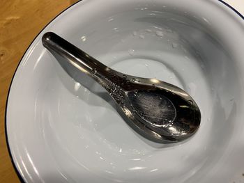 High angle view of empty coffee on table