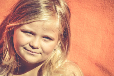 Close-up portrait of a smiling girl