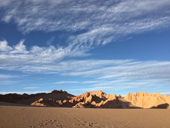 Scenic view of desert against sky