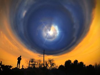 Low angle view of sky at sunset