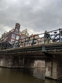 Bridge over river against sky