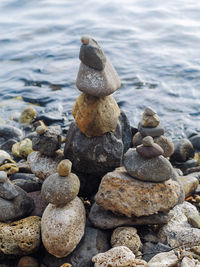 Stack of stones in sea