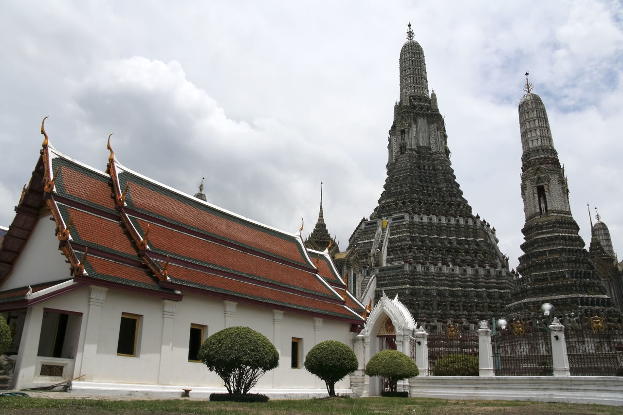 EXTERIOR OF TEMPLE AGAINST BUILDING