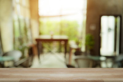 Empty chairs and table at home