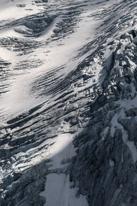 High angle view of snow covered landscape