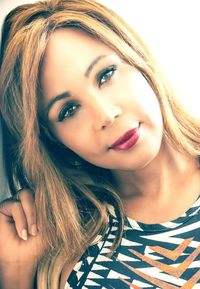 Close-up portrait of a beautiful young woman