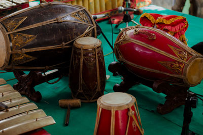 Gamelan, bonang, kendang, kenong and gong are traditional javanese and balinese musical instruments