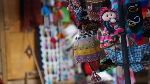 Toys for sale at market stall