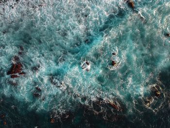 High angle view of swimming pool in sea
