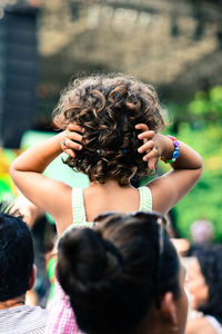 Close-up rear view of girl