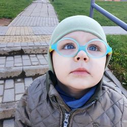 Portrait of boy in winter