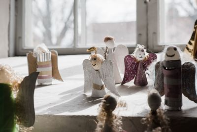 Handmade angels at a church in sweden