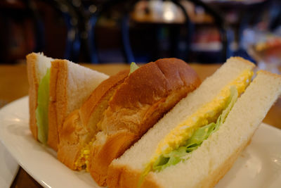 Close-up of bread on plate