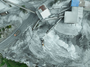 High angle view of snow