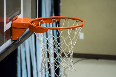 Close-up of basketball hoop