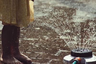 Reflection of woman in water