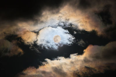 Low angle view of moon in sky