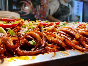 Close-up of meal served in plate