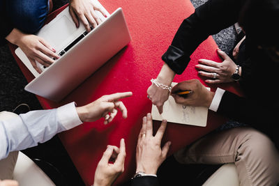 Peoples hands during meeting