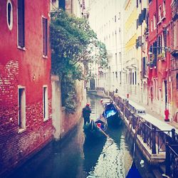 View of canal along buildings