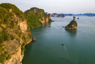 High angle view of sea against sky